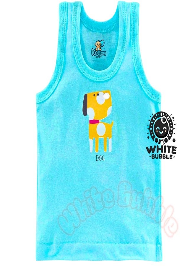White Bubble Vest for Kids | Soft Cotton Sleeveless Sando Baniyan | Toddler Innerwear for Boys & Girls | Comfortable Baby Cloth | Pack of 6 (1-2 Year) Multicolour - Image 2