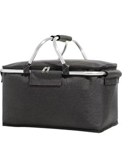 HOOKOR Picnic Basket 22L Portable Collapsible Cooler Bag Grocery Bag Shopping Basket with Aluminium Handles for Shopping, Travel, Camping  - Image 1