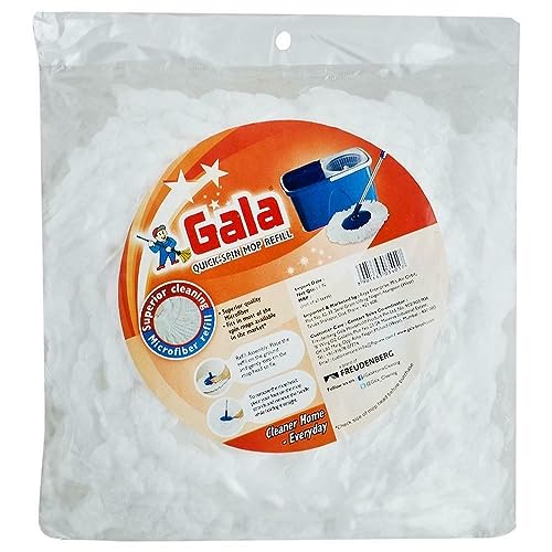 Gala Spin Mop Microfiber Refill, Spin Mop Refill/Floor Mop Refill, Mop Head Refill only,Mop Refills only (White) - Image 1