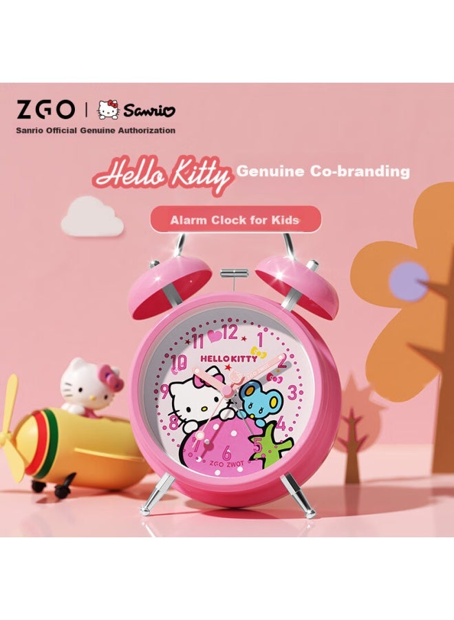 ZGO Zgo X Hellokitty Children's Alarm Clock Student Girl Bedside Night Light Alarm Clock Lazy Person Wake-up Special 090 Pink - Image 2