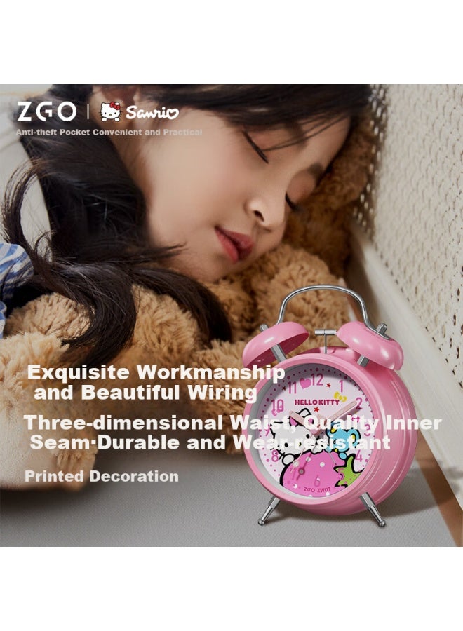 ZGO Zgo X Hellokitty Children's Alarm Clock Student Girl Bedside Night Light Alarm Clock Lazy Person Wake-up Special 090 Pink - Image 3