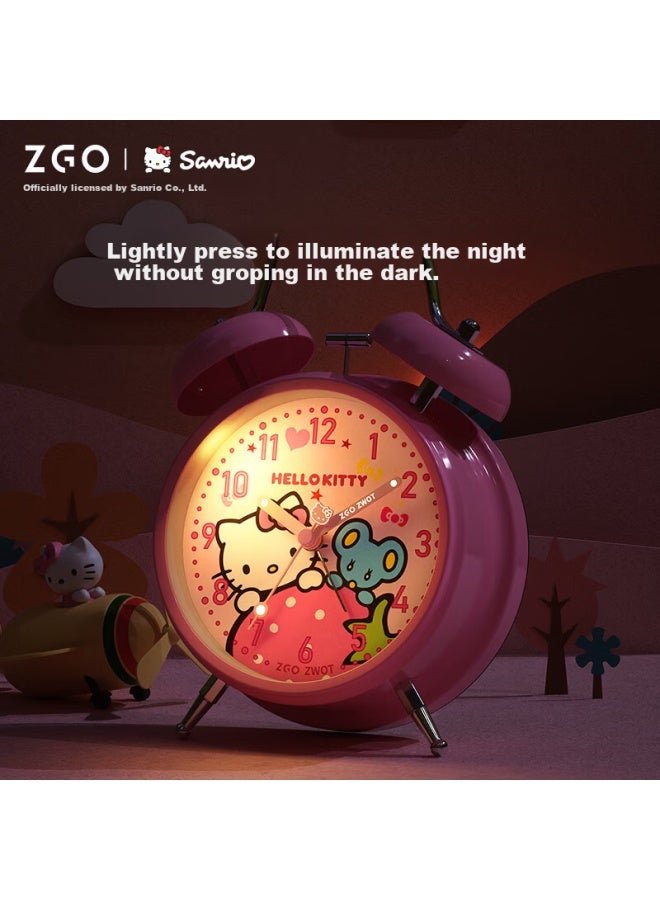 ZGO Zgo X Hellokitty Children's Alarm Clock Student Girl Bedside Night Light Alarm Clock Lazy Person Wake-up Special 090 Pink - Image 4