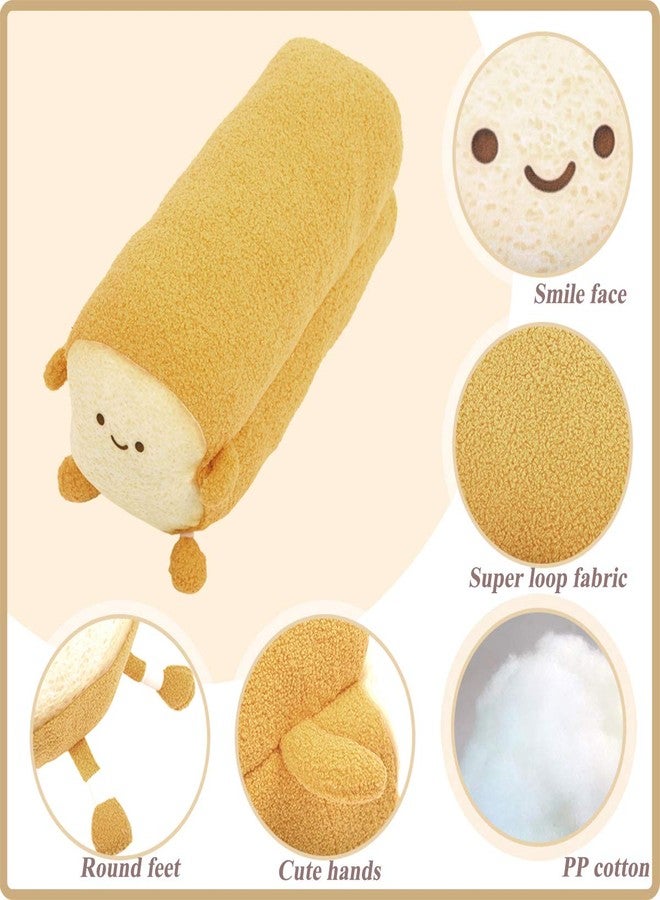 DENTRUN Toast Plush Pillow, Stuffed Bread Shape, Soft Food Plushie for Kids & Adults, 15" - Image 3