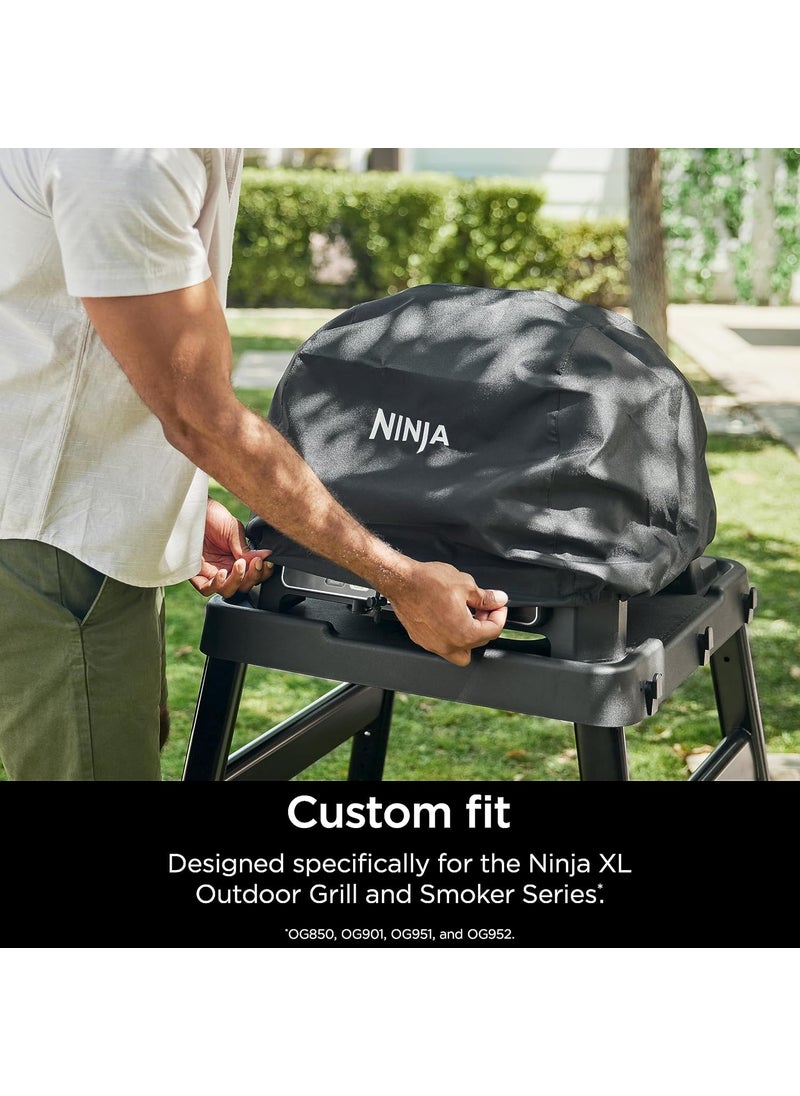 Ninja Ninja XSKCOVERXL Woodfire Premium Grill Cover Pro Compatible with OG800 and OG900 Series UV  Water Resistant Elastic Drawstring for Snug Fit Lightweight YearRound Protection 13 x 24 Black  - Image 3