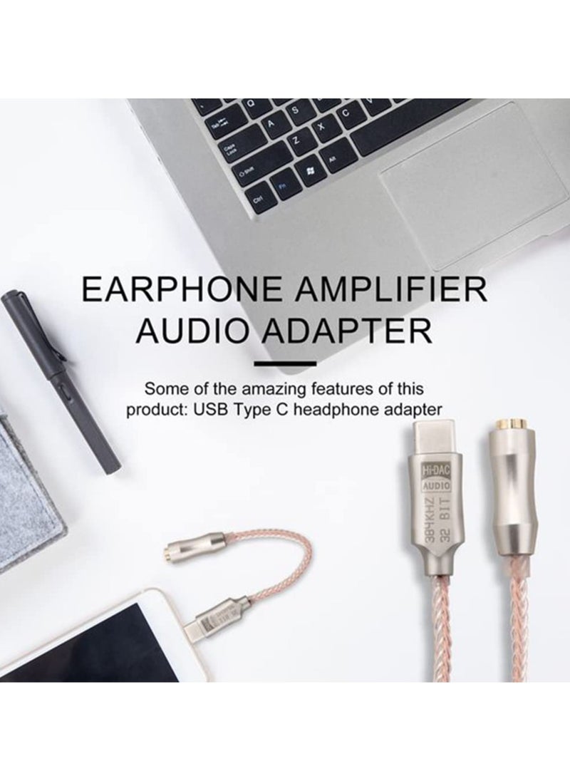 SANMUGEED - USB C DAC Hi-Res 32bit 384KHz USB C to 3.5mm Audio Adapter with ALC5686 Chip, USB C Headphone Adapter, USB to 3.5mm Jack Audio Adapter, 3.5mm to USB C, USB C to Headphone Jack for Type C Devices - Image 1
