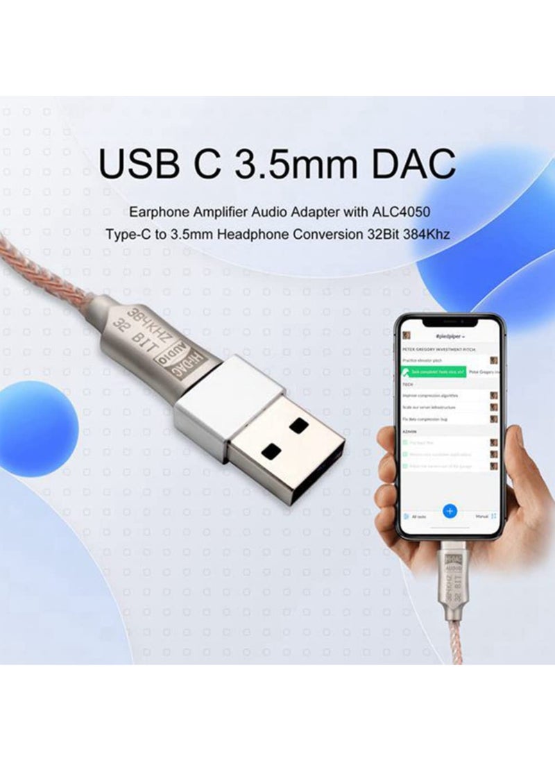 SANMUGEED - USB C DAC Hi-Res 32bit 384KHz USB C to 3.5mm Audio Adapter with ALC5686 Chip, USB C Headphone Adapter, USB to 3.5mm Jack Audio Adapter, 3.5mm to USB C, USB C to Headphone Jack for Type C Devices - Image 1