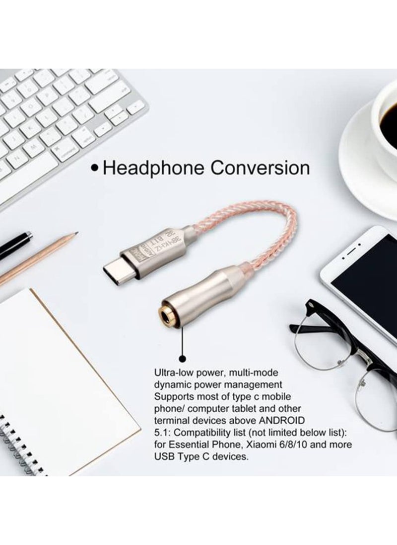 SANMUGEED - USB C DAC Hi-Res 32bit 384KHz USB C to 3.5mm Audio Adapter with ALC5686 Chip, USB C Headphone Adapter, USB to 3.5mm Jack Audio Adapter, 3.5mm to USB C, USB C to Headphone Jack for Type C Devices - Image 1