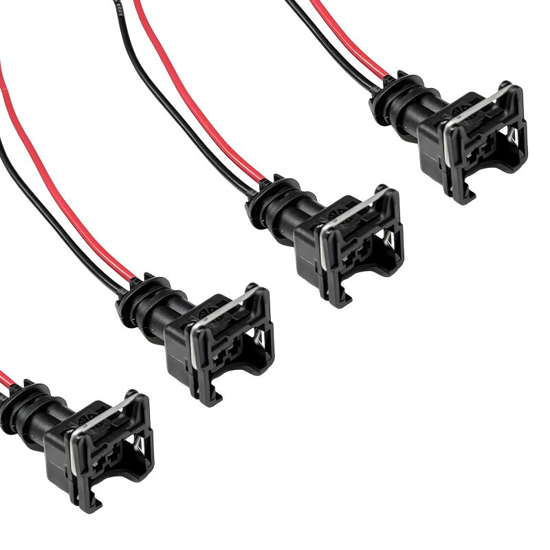 NYTKL 4 PCS Fuel Injector Connector EV1 OBD1 Typre Plug Wire Harness Pigtail Wiring Loom Plugin Adapter Fuel Injector Socket with 18 AWG Extended Wires Car Accessories - Image 3