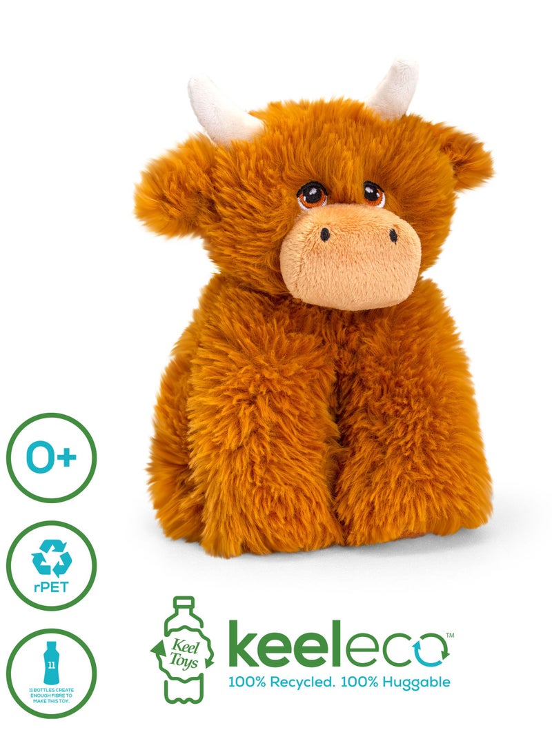 Keel Toys Keeleco Cow Highland 20cm | Soft Toy | Plush Toy | Gift for Kids and Adults - Image 2