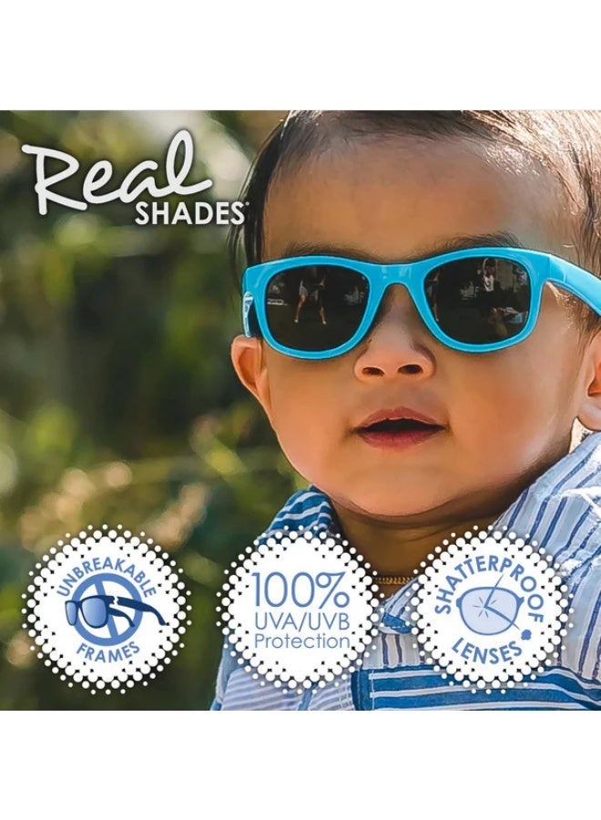 REAL SHADES Surf Polarized Sunglasses for Kids 4+ White Flex Fit, Silver Mirror Lens, 100% UV400 Protection, Unbreakable Flex Frames, Shatterproof Lenses - Image 2