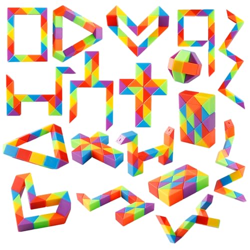 Yeetec Fidget Snake Cube Kids Party Favors Rainbow Twist Puzzle Toy for Christmas Stocking Stuffers Party Bag Fillers and Supplies School Prize Toys and Gifts 18 - Image 1