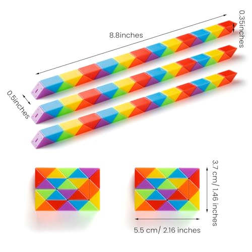 Yeetec Fidget Snake Cube Kids Party Favors Rainbow Twist Puzzle Toy for Christmas Stocking Stuffers Party Bag Fillers and Supplies School Prize Toys and Gifts 18 - Image 5