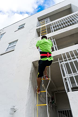 Isop Fire Evacuation Rope Ladder 4 Story Homes 32 ft - Safety Ladders with Spring Hooks & Safety Cord - Emergency Escape Ladder - Life-Saving Fire Rescue Tool - Emergency Ladders in case of Fire Brake - Image 2
