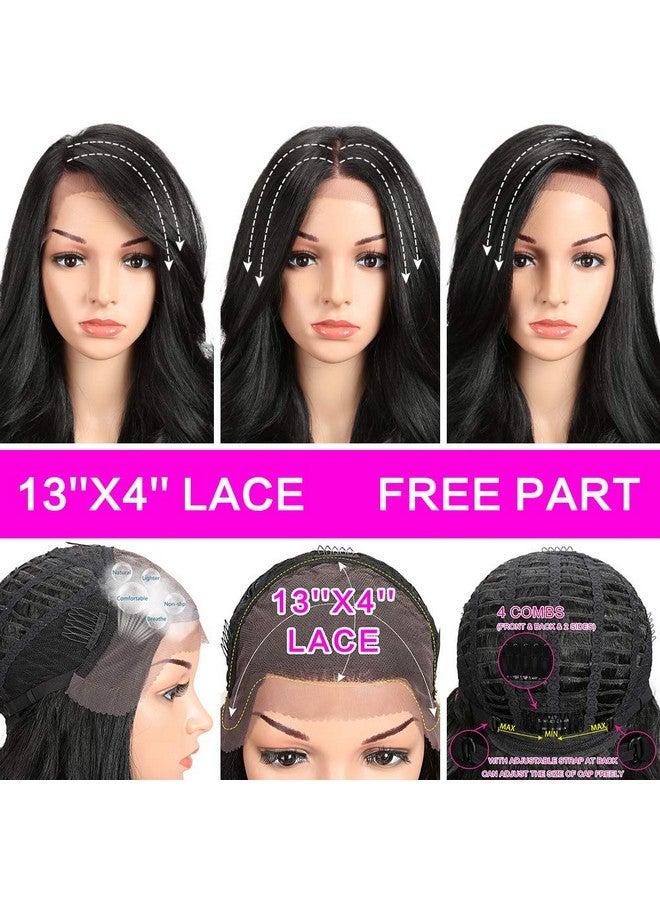 Joedir Oedir 26" Big Curly Wavy Supreme Free Parting Hd Lace Frontal Wigs With Baby Hair High Temperature Synthetic Wigs For Women 180% Density Wigs(Black Color) - Image 4