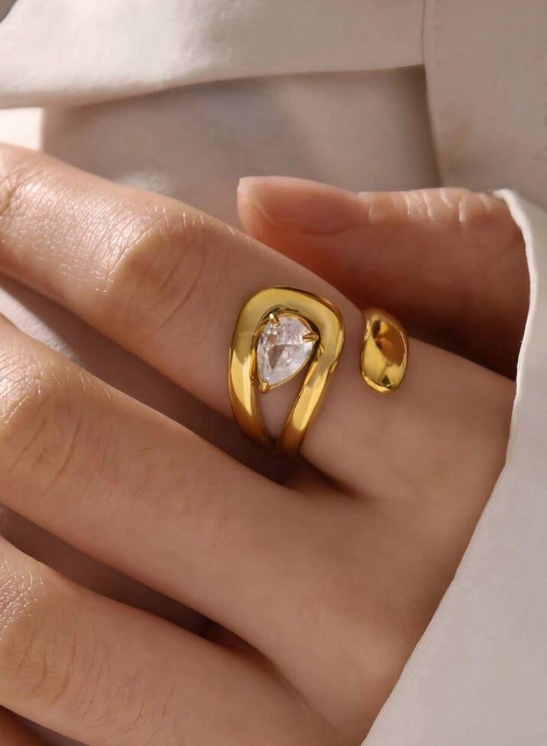 Equal Stainless Steel Gold Plated Ring For Women One Size - Image 1