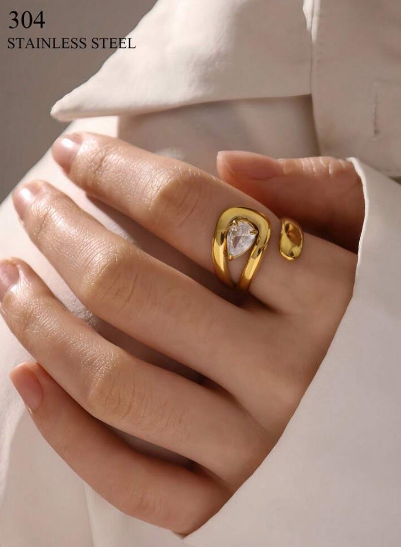 Equal Stainless Steel Gold Plated Ring For Women One Size - Image 2