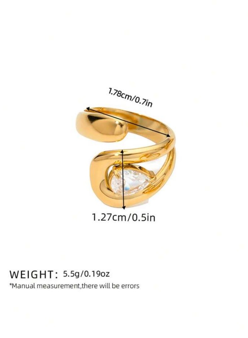 Equal Stainless Steel Gold Plated Ring For Women One Size - Image 3