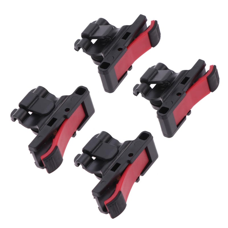 4 Pc Mobile Game Controller with Shortcut Buttons for Improved Aim Easy Installation Compatible Smartphones Tablets Black Red - Image 2