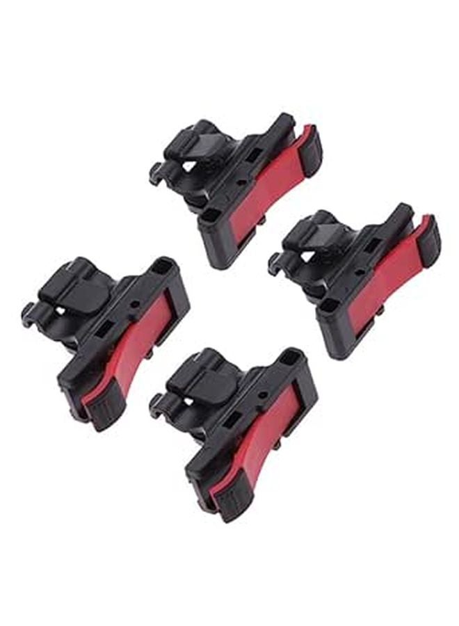 4 Pc Mobile Game Controller with Shortcut Buttons for Improved Aim Easy Installation Compatible Smartphones Tablets Black Red - Image 1