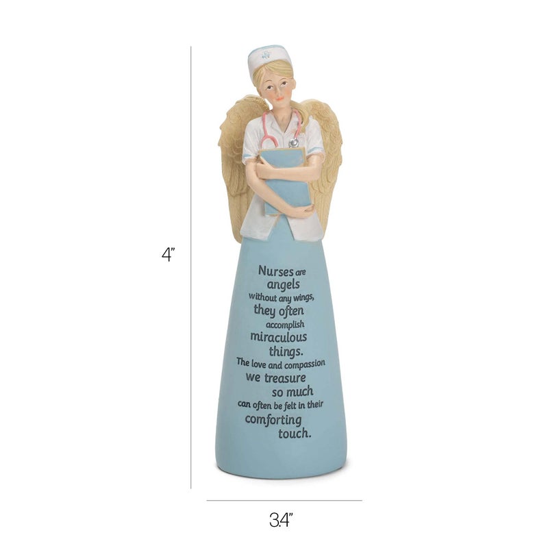 Dicksons Nurses are Angels Without Wings Blue 6 Inch Resin Tabletop Angel Figurine - Image 4