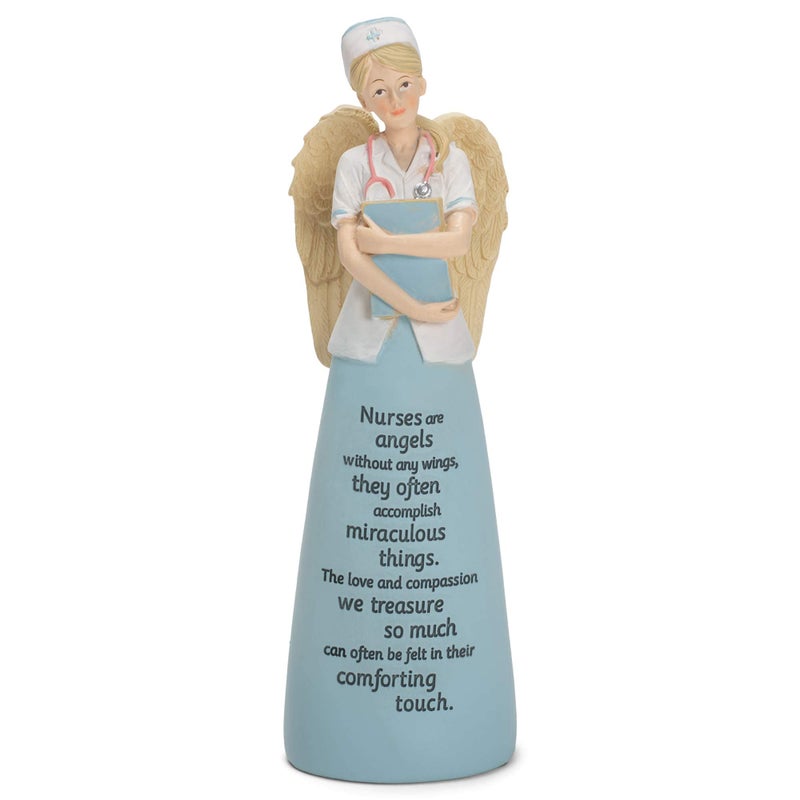 Dicksons Nurses are Angels Without Wings Blue 6 Inch Resin Tabletop Angel Figurine - Image 1