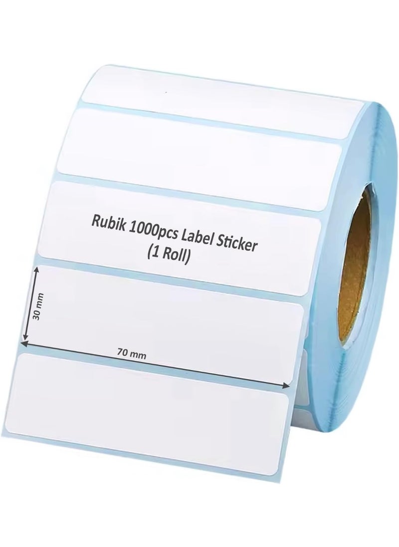 Rubik Direct Thermal Labels, Three-Proof Shipping Printers Paper Sticker for Amazon FBA, UPS, Fedex, DHL (70 x 30mm (1000 Labels)  - Image 1