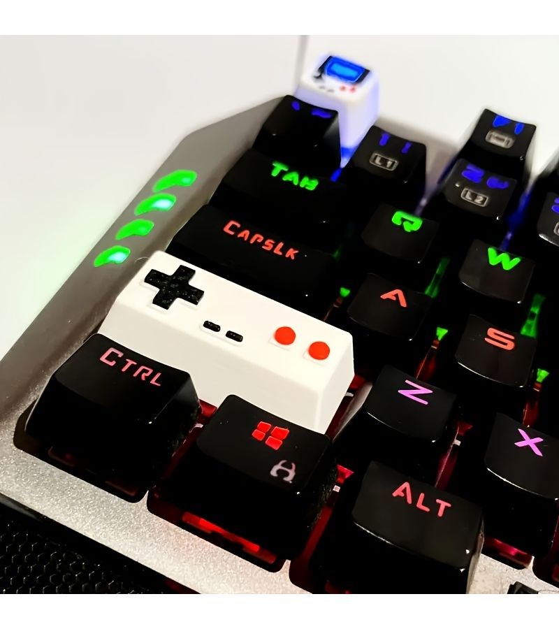 Retro Gamepad Shift Keycap Mechanical Keyboard Artist Design D Durable PLA Classic Console Style With RGB Backlight For Gaming - Image 3