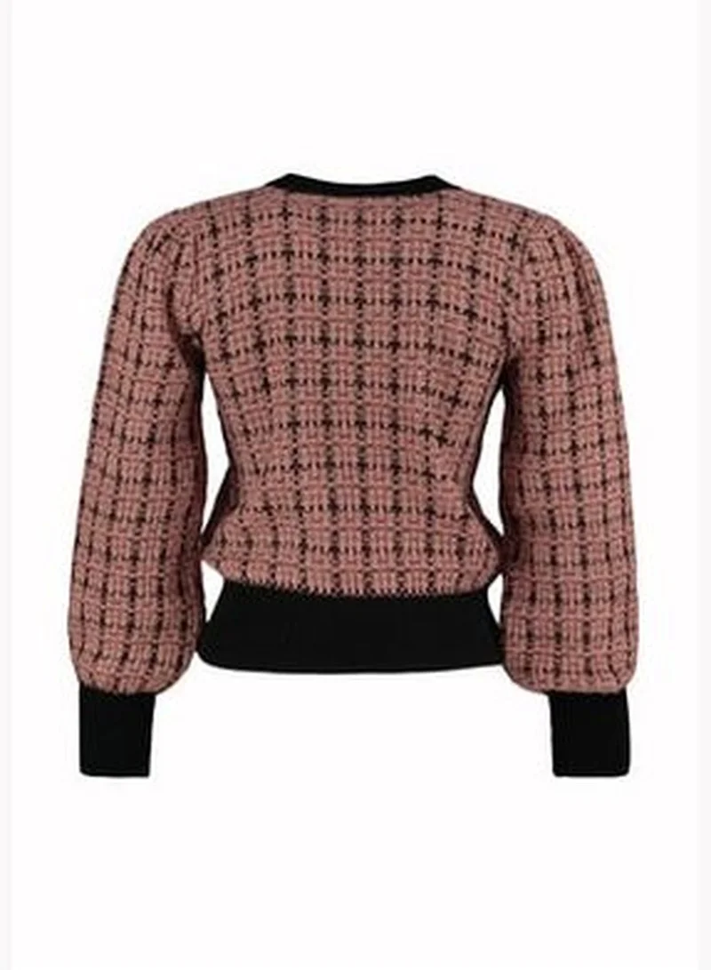 trendyol Dried Rose Glittery Tweed Look Knitwear Sweater Knitwear Sweater TWOAW21KZ0032