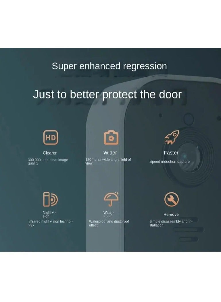 Intelligent Waterproof Visual Doorbell Wireless Remote Home High-Definition Night Vision Monitoring Video Intercom Doorbell - Image 3