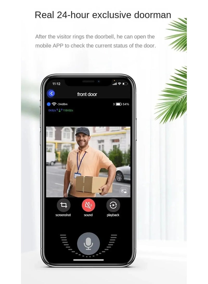 Intelligent Waterproof Visual Doorbell Wireless Remote Home High-Definition Night Vision Monitoring Video Intercom Doorbell - Image 4