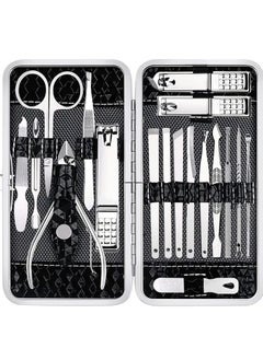 ORiTi Manicure Set Nail Clippers Pedicure Kit -18 Pieces Stainless Steel Manicure Kit Professional Grooming Kits Nail Care Tools With Luxurious Travel Case  - Image 1