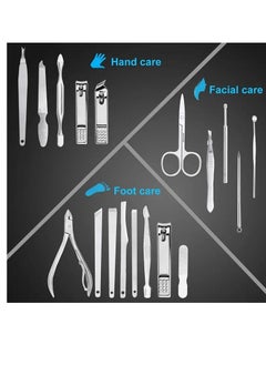 ORiTi Manicure Set Nail Clippers Pedicure Kit -18 Pieces Stainless Steel Manicure Kit Professional Grooming Kits Nail Care Tools With Luxurious Travel Case  - Image 2