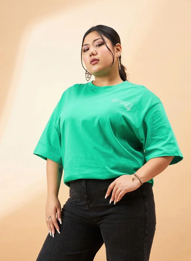SASSAFRAS Plus Brooklyn Graphic Print Drop Shoulder T-Shirt by Styli