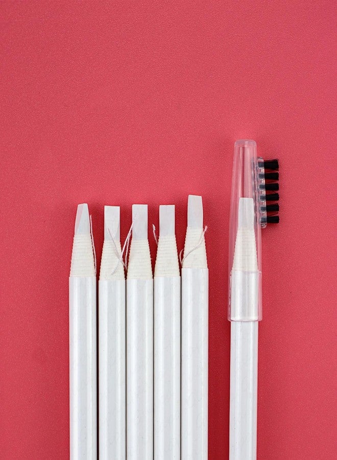 Guapa 6pcs Microblading Brow Mapping Pencil Professional Eyebrow Design Perfect for Pre Drew Brow Hairstrokes Lines (White) - Image 1