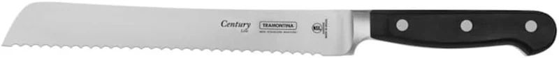 Tramontina Century 8-Inch Bread Knife with Stainless Steel Blade and Black Polycarbonate Handle