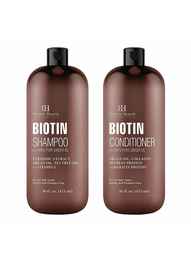 Botanic Hearth Biotin Shampoo And Conditioner Set With Ginger Oil & Keratin For Hair Loss And Thinning Hair Fights Hair Loss Sulfate Free For Men And Women 16 Fl Oz Each  - Image 2