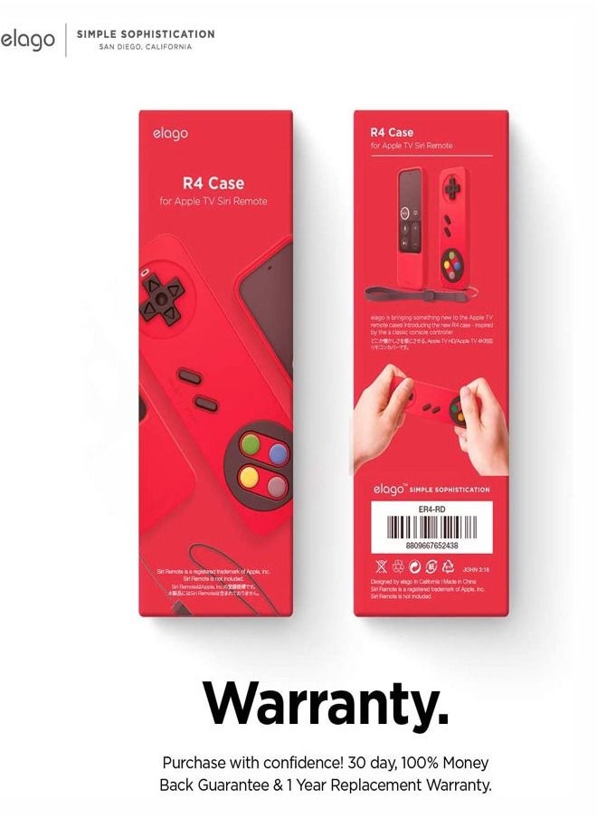 Elago - R4 Retro case for Apple TV Siri Remote - Red - Image 1