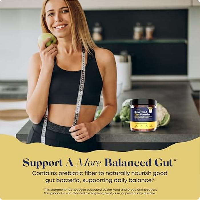 Veloraa Super Blend Fiber Gummies for Adults – 8g Prebiotic Fiber Gummies, Supports Digestive Health, Bloating Relief & Wellness, Infused with Ginger, Camu Camu & Matcha, Strawberry Flavor – 60 Count - Image 3