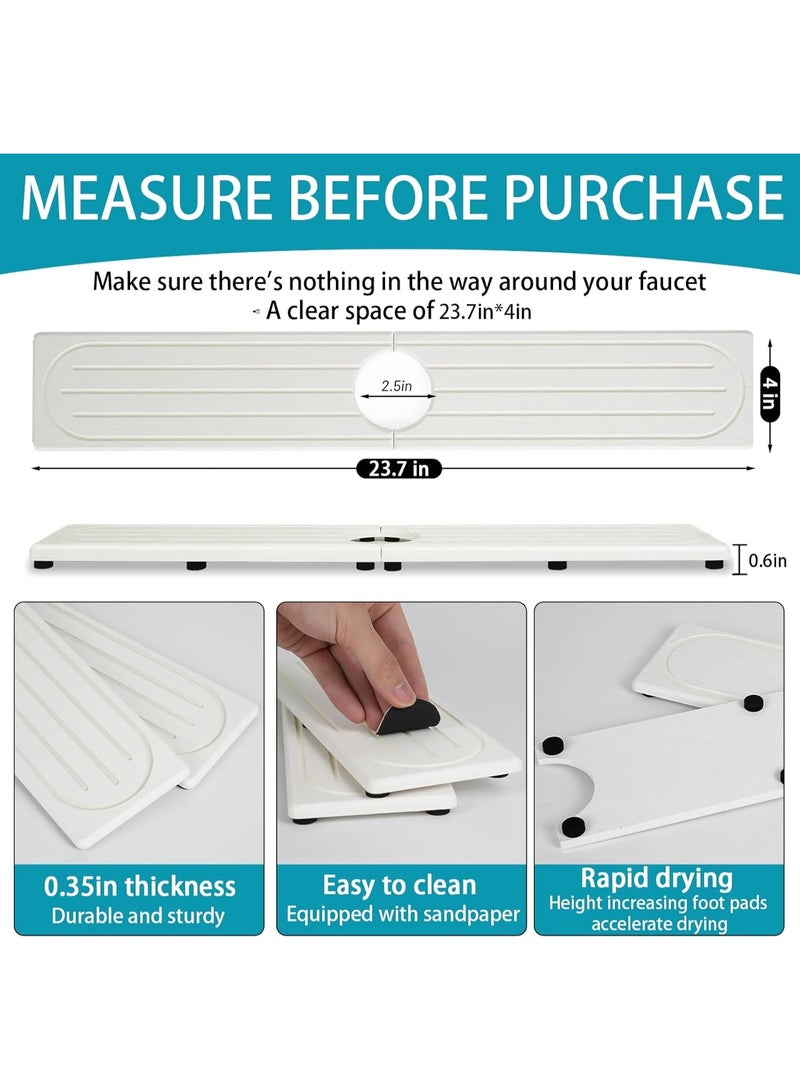 HOMESTAR Faucet Mat for Kitchen Sink with Raised Feet, Stone Sink Mat Quick Dry around Faucet, Water Absorbent Stone Tray, Sink Splash Guard & Protectors, Stone Drying Mat for kitchen Counter - Image 5