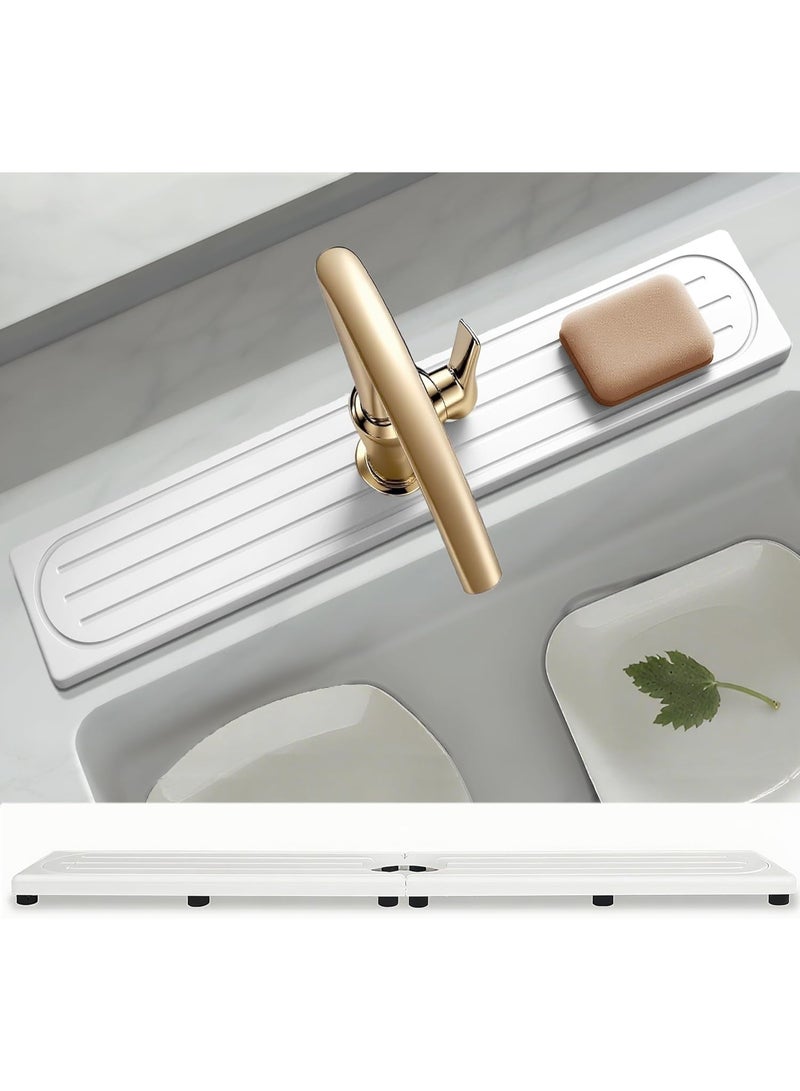 HOMESTAR Faucet Mat for Kitchen Sink with Raised Feet, Stone Sink Mat Quick Dry around Faucet, Water Absorbent Stone Tray, Sink Splash Guard & Protectors, Stone Drying Mat for kitchen Counter - Image 1