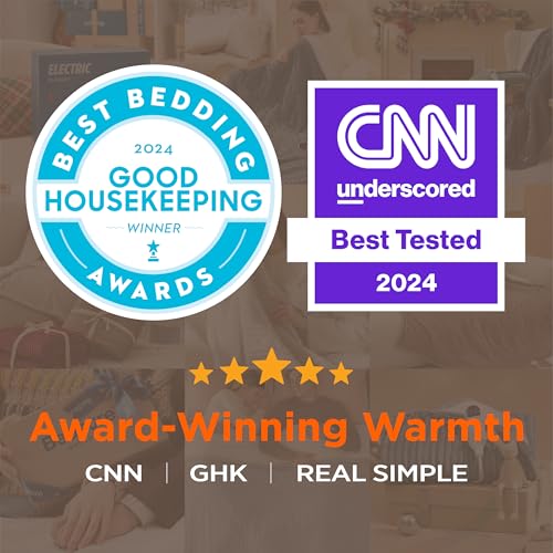 Bedsure بطانية كهربائية Bedsure GentleSoft بحجم كامل - بطانية مدفأة من الفلانيل الناعم مع 6 إعدادات حرارة، تسخين مع 10 إعدادات زمنية، مؤقت إيقاف تلقائي بعد 8 ساعات، هدايا للجدة (72"x84"، أزرق داكن) - Image 2