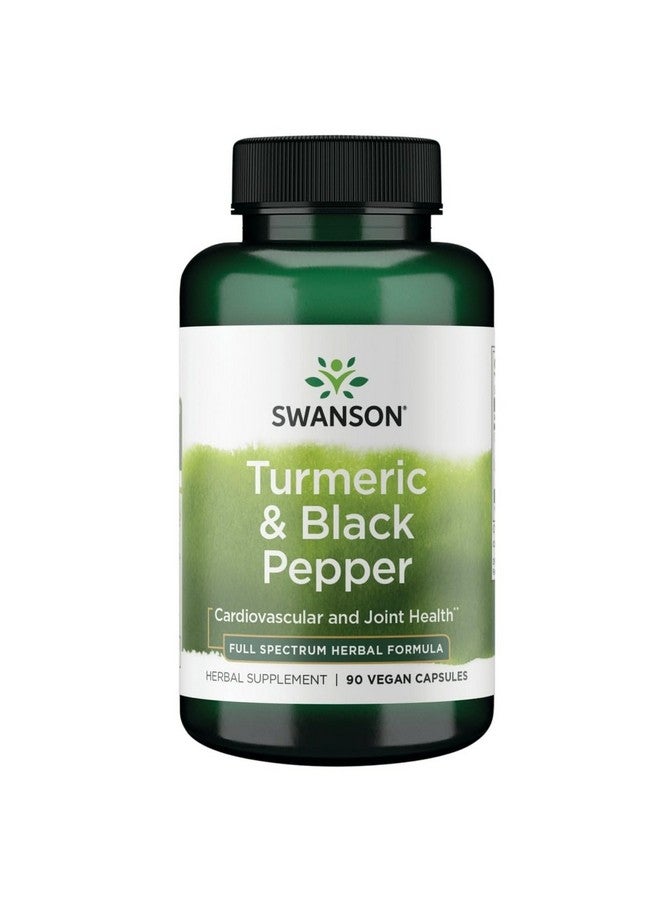 Swanson Premium- Turmeric & Black Pepper - Antioxidant, Digestion & Joint Support - 90 Veg Caps - Image 1