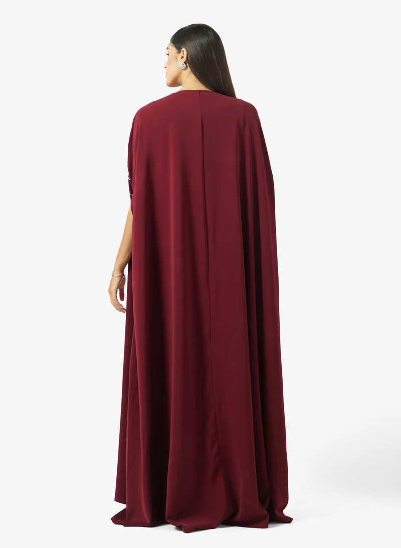اكاديا فاشن EMBELLISHED CAPE 2PCS CREPE DRESS