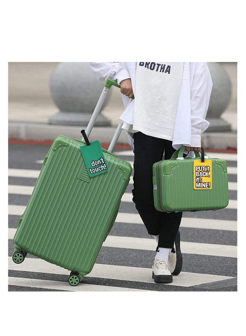 بطاقات تعريف الأمتعة الشخصية مع بطاقة الاسم، ملصقات سفر مرنة من PVC، بطاقات هوية أمتعة ملونة، بطاقات حقائب آمنة، 6 عبوات لتسهيل التعرف على الأمتعة - Image 1