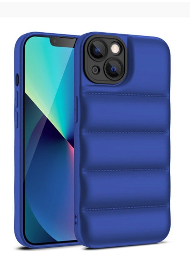 VR CREATIVE Blue Puffer Jacket Case (Matte) for Apple iPhone 14 - Image 1