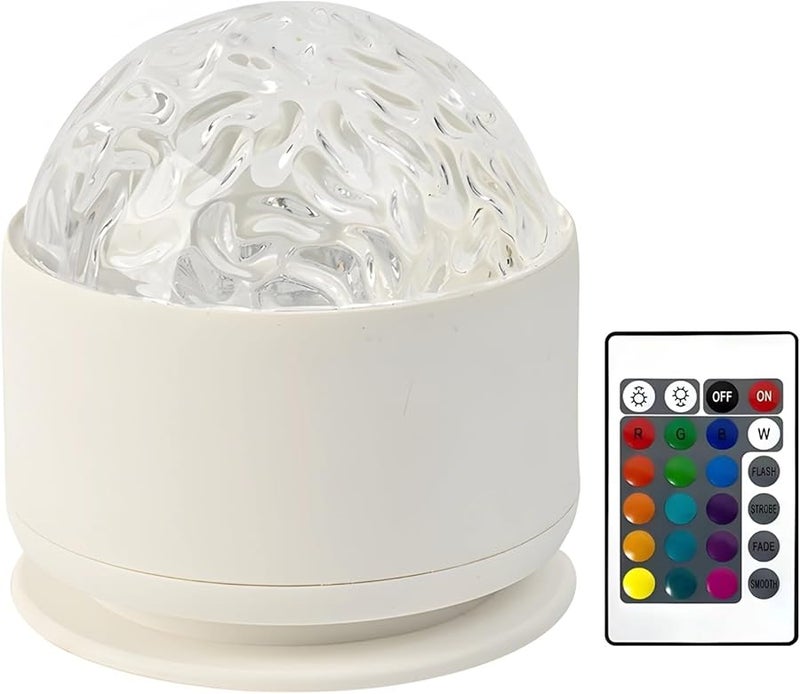 Ocean Wave Projector Night Light With Remote Rotating Water Pattern Romantic Flame Atmosphere Plastic - Image 1