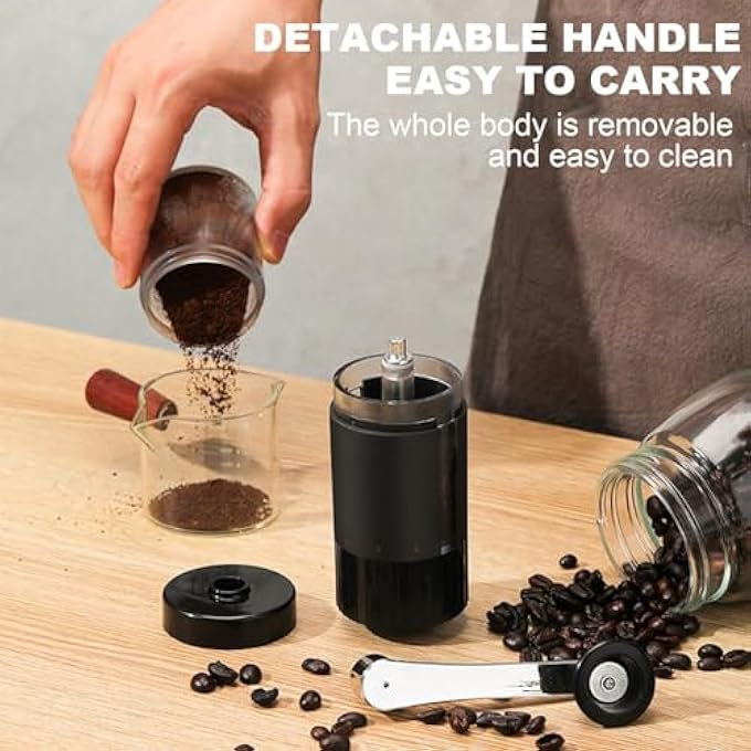 NALACAL Manual Coffee Bean Grinder Hand Crank Coffee Grinder 90Ml Adjustable Manual Espresso Grinder With Visual Powder Chamber Stainless Steel Coffee Hand Grinder Accessories For For Espresso Cold Brew - Image 4