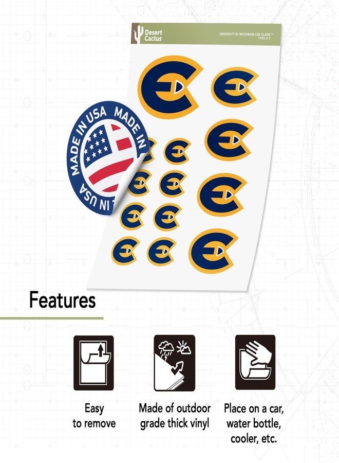 Desert Cactus University of Wisconsin Eau Claire Sticker UWEC Blugolds Sticker Vinyl Decals Laptop Water Bottle Car Scrapbook T3 (Type 3-1) - Image 3