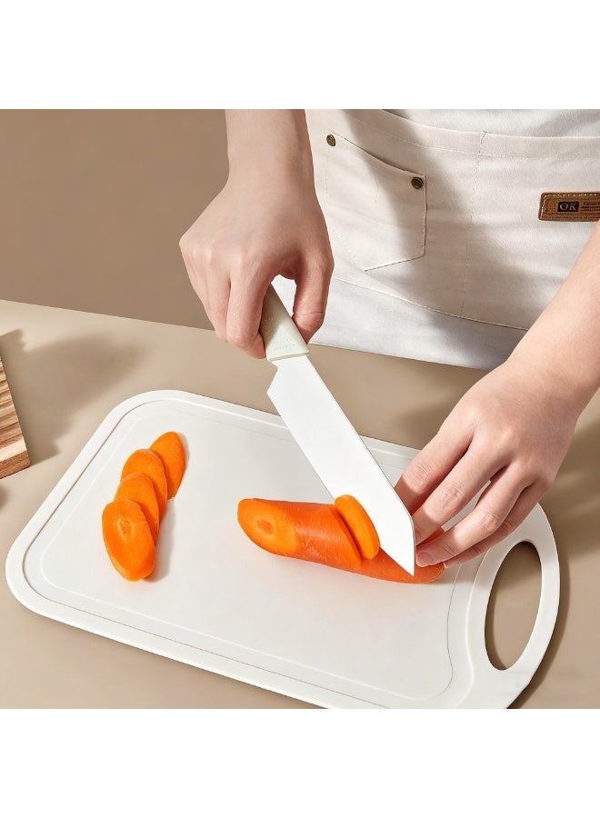 HOMESTAR 4-Piece White Kitchen Tools Set - Fruit Knife, Vegetable Knife, Cutting Board and Peeler, Non-Slip Dishwasher Safe Kitchen Utensils for Home - Image 4