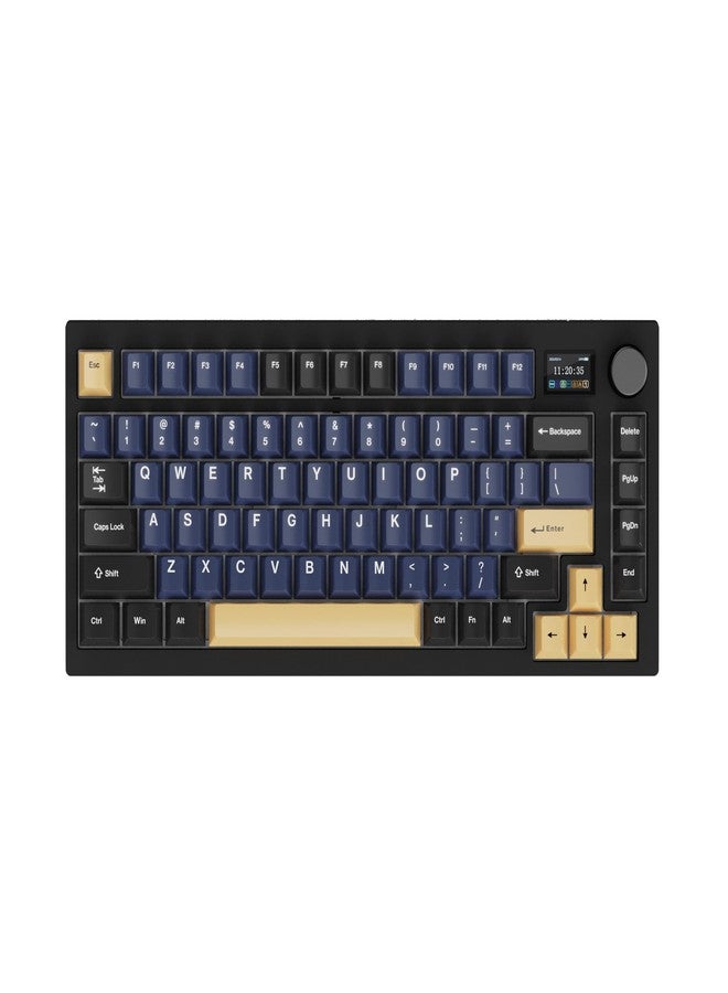 TECWARE Spectre 75% RGB Mechanical Gaming Keyboard with Customizable LCD Screen, Multi-Function Knob, Gasket Mount, 3 Mode Connectivity, South Face 5-Pin Universal Hot-Swappable Sockets (Ocean Gold) - Image 1